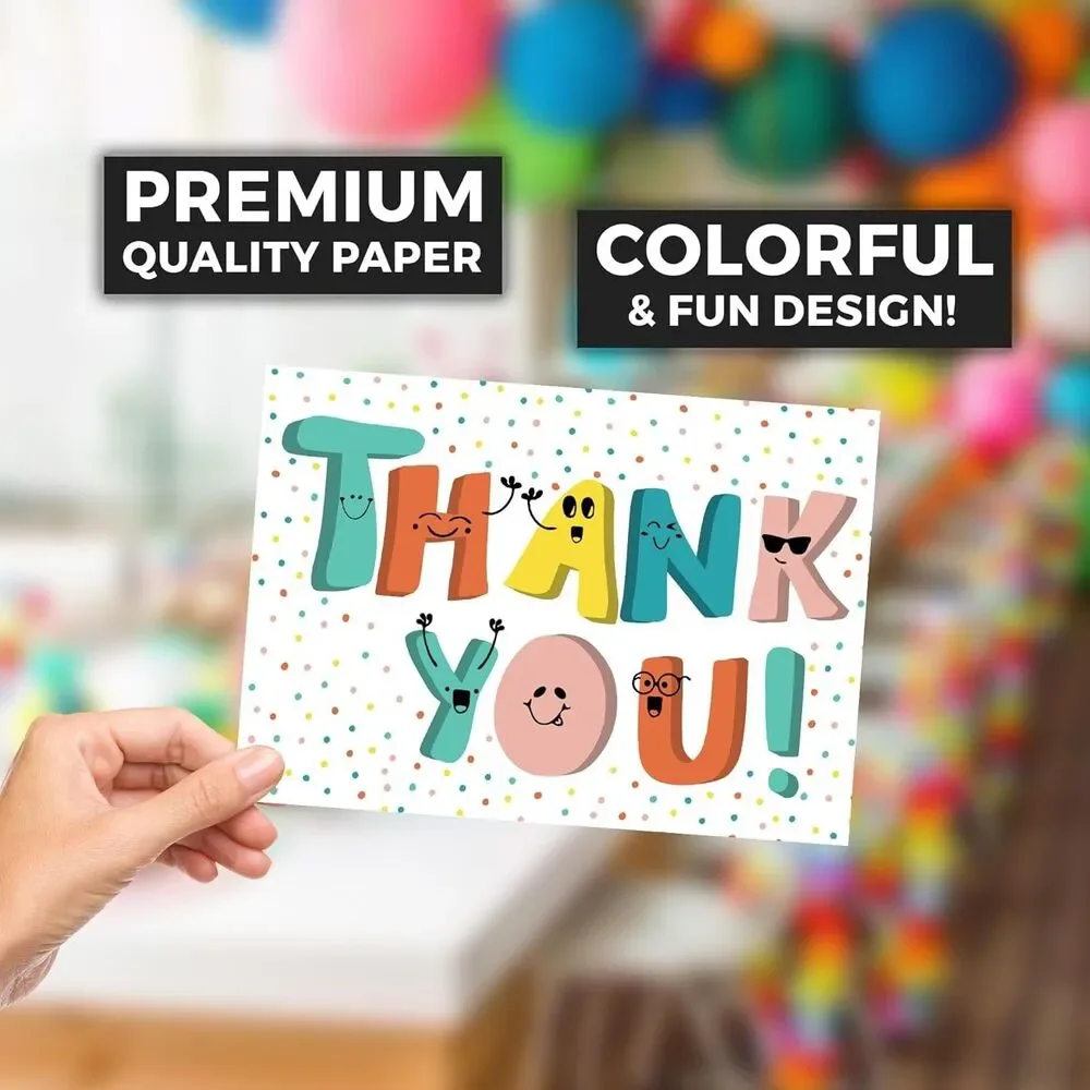 Doodle Me Happy Kids Thank You Postcards  25 Card Set  Fun, Easy, Cute Thank You